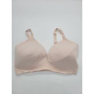 DKNY Pink Plunge Pink Smooth Seamless Wire Free T-Shirt Bra Size XL
